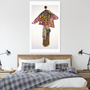 Elegante figuur met kralen canvas afdruk