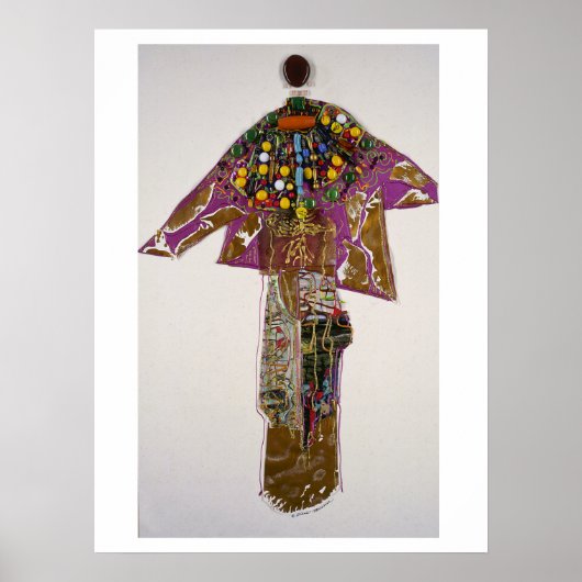 Elegante figuur met kralen poster (Voorkant)