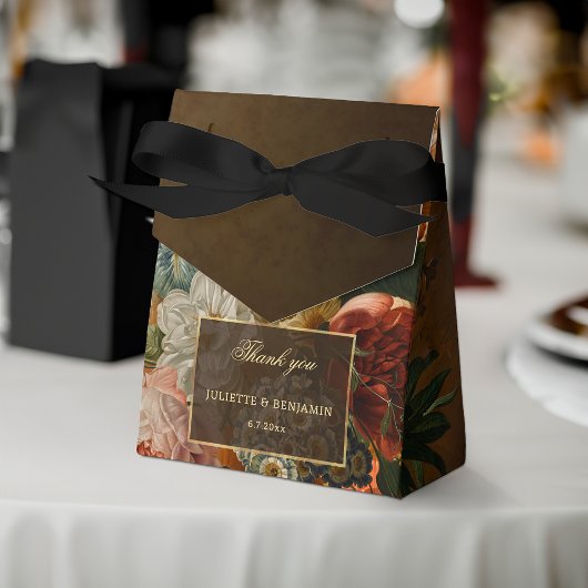 Elegante Fijne Kunst Bloemstuk Bruiloft Bedankdoosjes