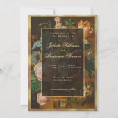 Elegante Fijne Kunst Bloemstuk Bruiloft Kaart (Voorkant)