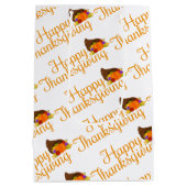 Elegante fijne Thanksgiving-groeten Medium Cadeauzakje (Achterkant)
