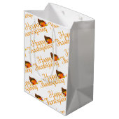 Elegante fijne Thanksgiving-groeten Medium Cadeauzakje (Achterkant Gekanteld)