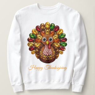 Elegante fijne Thanksgiving met Bling Kalkoen Trui