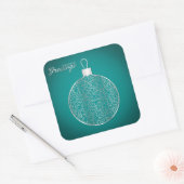 Elegante filigraan bauble vierkante sticker (Envelop)