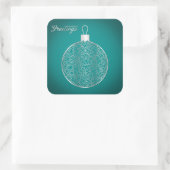 Elegante filigraan bauble vierkante sticker (Tas)