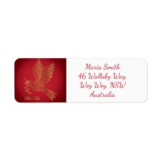 Elegante filigraan duif etiket (Voorkant)