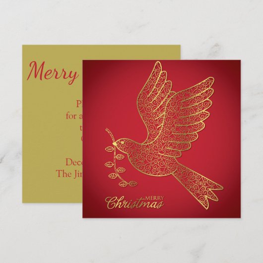 Elegante filigraan duif kaart (Voorkant / Achterkant)