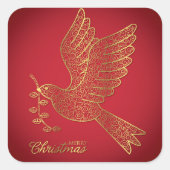 Elegante filigraan duif vierkante sticker (Voorkant)