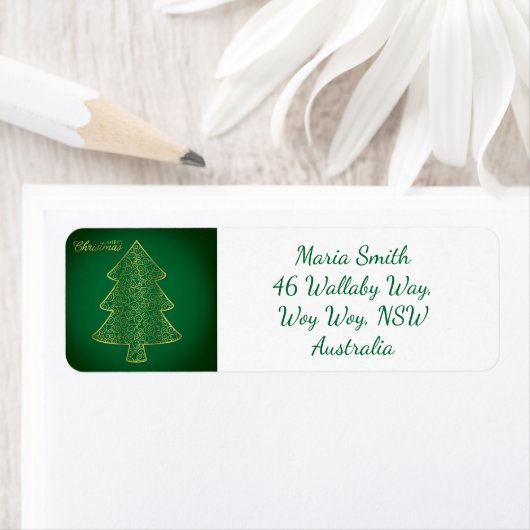 Elegante filigraan kerstboom etiket (Insitu)