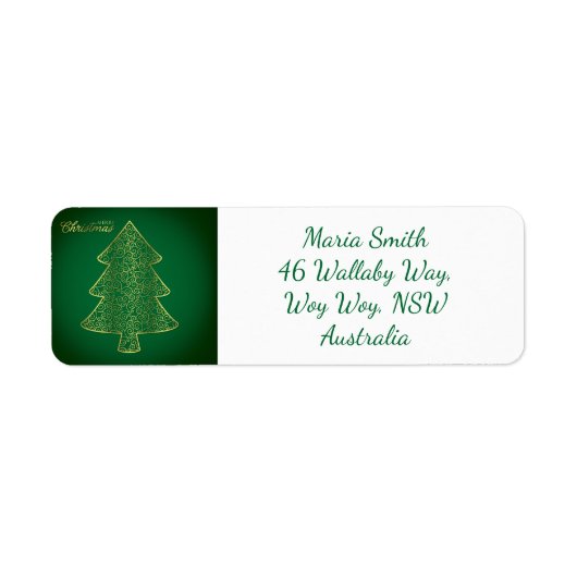 Elegante filigraan kerstboom etiket (Voorkant)