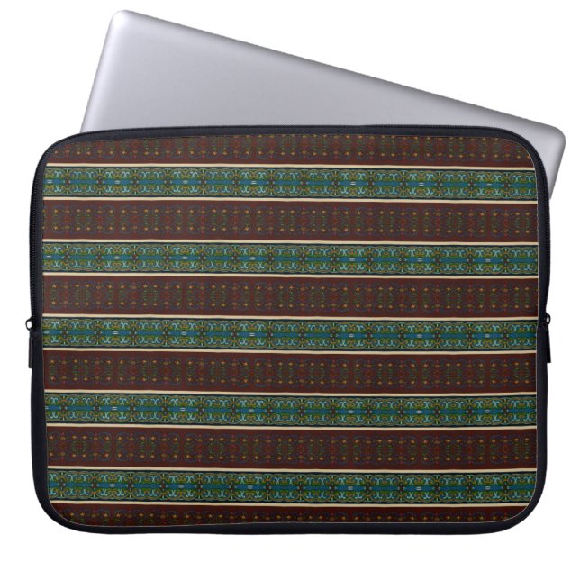 Elegante filigraan strepen laptop sleeve (Voorkant)