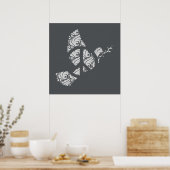 Elegante filigraan vredesduif & subtiel vredesteke poster (Keuken)