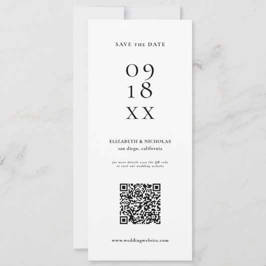 Elegante Film Strip Fotocabine | QR-code Save The Date (Voorkant)