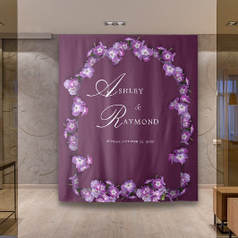 Elegante Finse rustieke paarse seringenboog bloems Wandkleed
