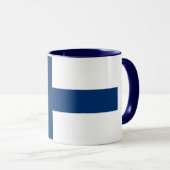 Elegante Finse vlag op keramiek Mok (Voorkant rechts)