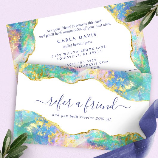 Elegante Fire Opal Moderne Edelsteen Aanbevelingskaartje