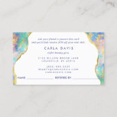 Elegante Fire Opal Moderne Edelsteen Aanbevelingskaartje (Achterkant)