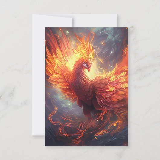 Elegante Fire Phoenix Bedankkaart (Achterkant)