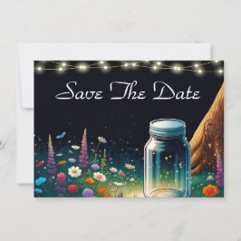 Elegante Firefly rustieke bruiloft uitnodiging