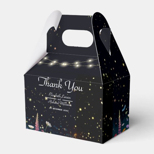 Elegante Firefly rustieke bruiloft uitnodiging Bedankdoosjes (Achterkant)