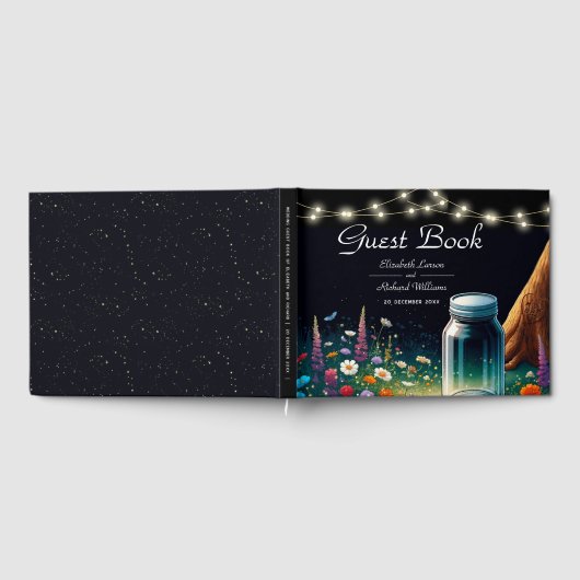 Elegante Firefly rustieke bruiloft uitnodiging Gastenboek (Volledig)