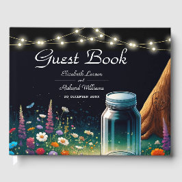 Elegante Firefly rustieke bruiloft uitnodiging Gastenboek