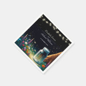 Elegante Firefly rustieke bruiloft uitnodiging Servet (Hoek)