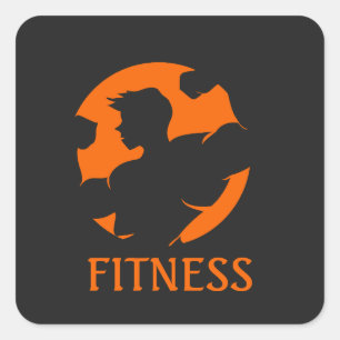 Elegante fitness sweat nu glans later workout vierkante sticker