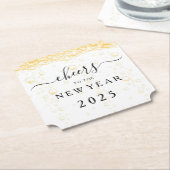 Elegante Fizz Bubbles juicht oudejaarsavond Kartonnen Onderzetters (Gekanteld)