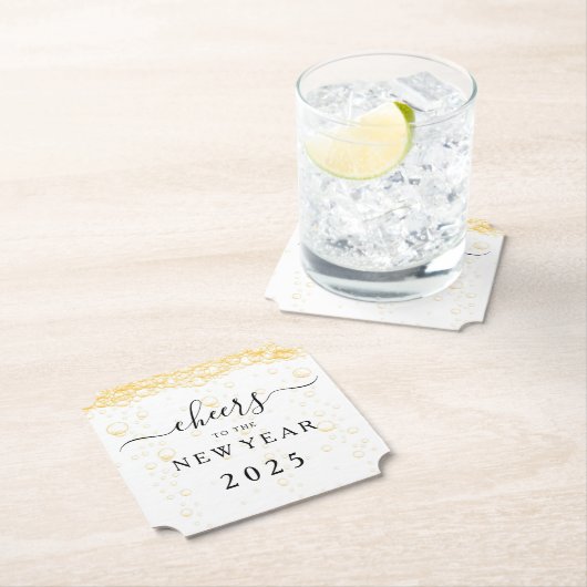 Elegante Fizz Bubbles juicht oudejaarsavond Kartonnen Onderzetters (Insitu)