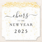 Elegante Fizz Bubbles juicht oudejaarsavond Kartonnen Onderzetters (Voorkant)