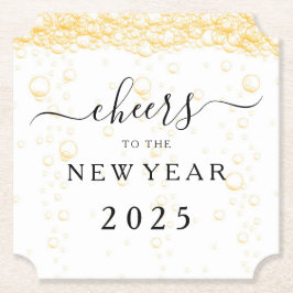 Elegante Fizz Bubbles juicht oudejaarsavond Kartonnen Onderzetters