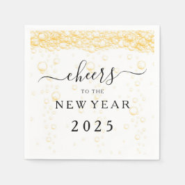 Elegante Fizz Bubbles juicht oudejaarsavond Servet