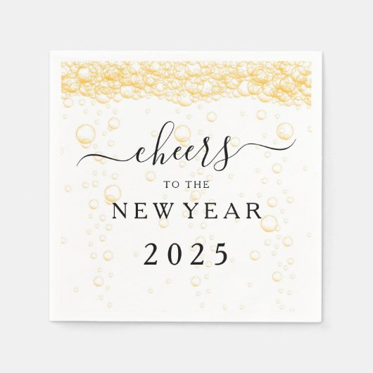 Elegante Fizz Bubbles juicht oudejaarsavond Servet (Voorkant)