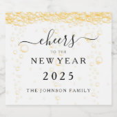 Elegante Fizz Bubbles juicht oudejaarsavond Sparkling Wijnetiket (Enkel label)