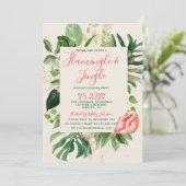 Elegante Flamingle & Jingle Tropische Vakantie Kaart (Staand voorkant)