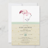 Elegante Flamingo Baby shower Invitation Kaart (Voorkant)