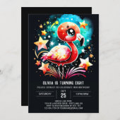 Elegante Flamingo digitale verjaardag Kaart (Voorkant / Achterkant)