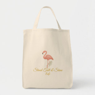 Elegante Flamingo Kunst met Zachte Pastel Citaten Tote Bag