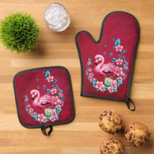 Elegante flamingo met tropische bloemen.