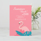 Elegante Flamingo Uitnodiging (Staand voorkant)