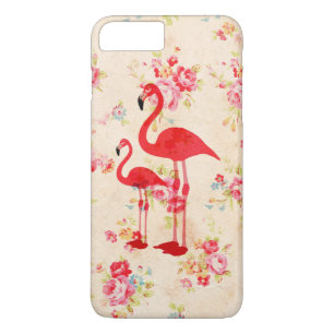  elegante flamingos rode rozen floraal 	iPhone 8/7 plus hoesje