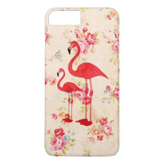 elegante flamingos rode rozen floraal Case-Mate iPhone case (Achterkant)