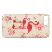 elegante flamingos rode rozen floraal Case-Mate iPhone case (Achterkant (Horizontaal))