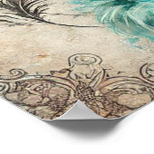 Elegante flapper dame in een turquois jurk, jaren  poster (Hoek)