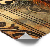 Elegante Flapper Lady in een Oranje jurk, Art Deco Poster (Hoek)