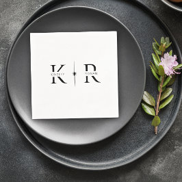 Elegante Flare Monogram Huwelijk Servet