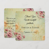 Elegante Flat Wedding Bedankt Card (Voorkant / Achterkant)