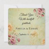 Elegante Flat Wedding Bedankt Card (Voorkant)