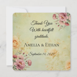 Elegante Flat Wedding Bedankt Card